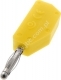215-GE Wtyczka izolowana 2mm lamelkowa z dodatkowym gniazdem 2mm, żółta, ELECTRO-PJP, 215GE